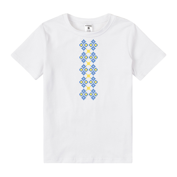 Футболка Garnamama Ukraine t-shirt Вишиванка 2025 134-140 Білий (1051174.1417757) - Pampik - 4