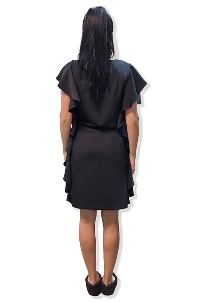 Сукня Pietro Brunelli Greta з крильцями та бічними воланами, р.42, чорний (AG1712/29582) - Pampik - 6