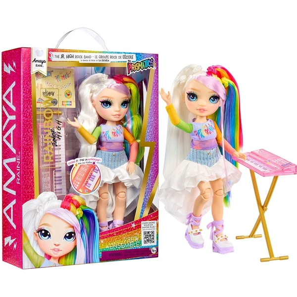 Кукла Rainbow High серии Junior High Rockband Амая, с аксессуарами, 23 см (565772) - Pampik
