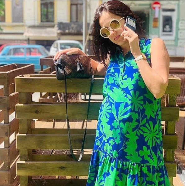 Сукня з оборкою Pietro Brunelli Vittoria, р.44, зелений (AM0162/27518) - Pampik - 7