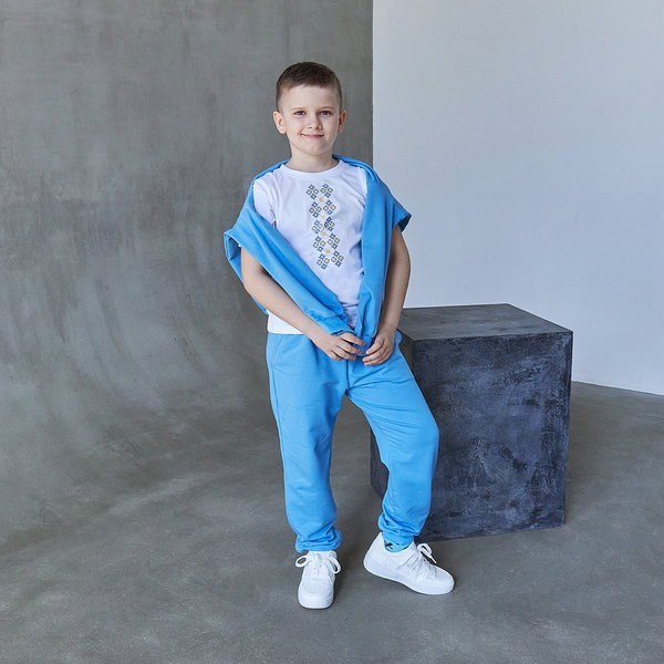 Футболка Garnamama Ukraine t-shirt Вишиванка 2025 134-140 Білий (1051174.1417757) - Pampik - 3