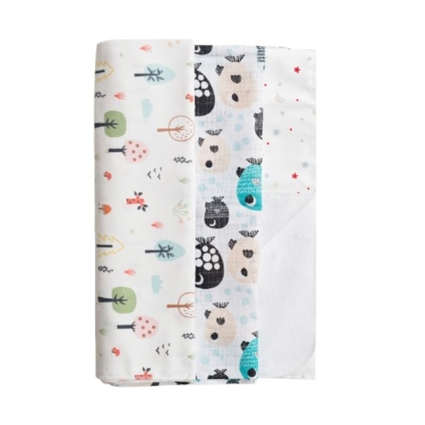 Набір пелюшок Twins, фланель, муслін, водонепроникна, 3 шт., мультиколір (1599-TMIX3-20) - Pampik