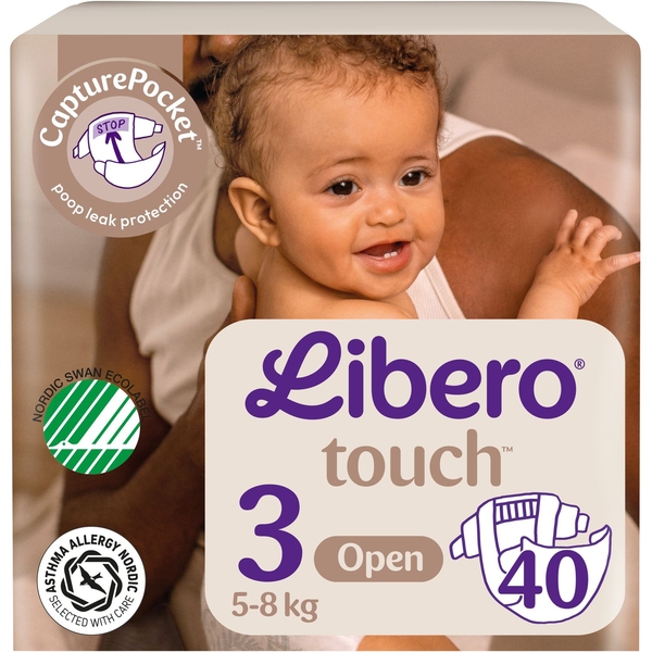 Подгузники на липучках Libero Touch 3 (5-8 кг), 40 шт. - Pampik
