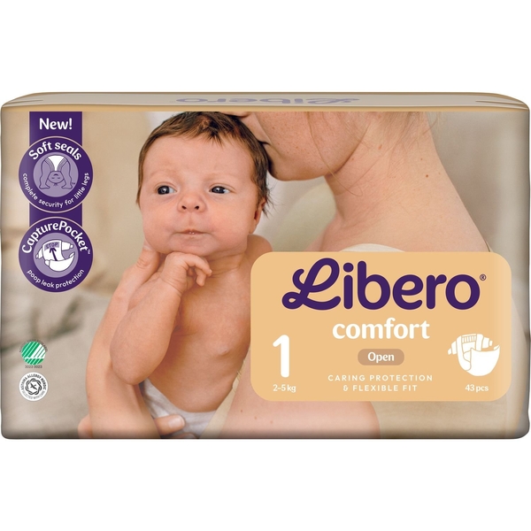 Підгузники на липучках Libero Comfort 1 (2-5 кг), 43 шт. - Pampik - 2