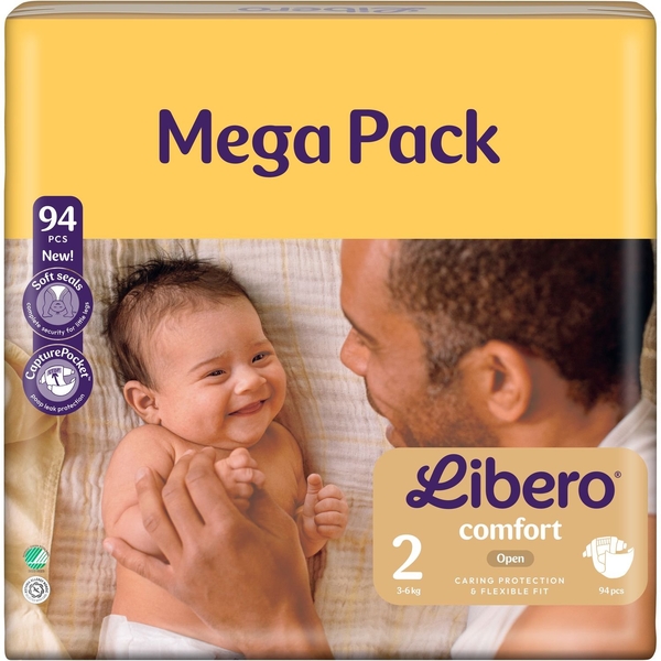 Підгузники на липучках Libero Comfort 2 (3-6 кг), 94 шт. - Pampik - 2