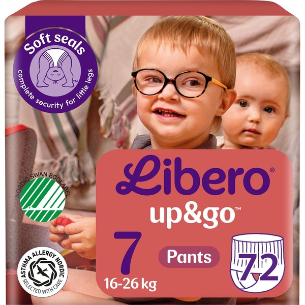 Набір підгузків-трусиків Libero Up&Go 7 (16-26 кг), 72 шт. - Pampik