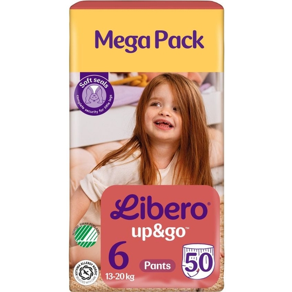 Підгузки-трусики Libero Up&Go 6 (13-20 кг), 50 шт. - Pampik