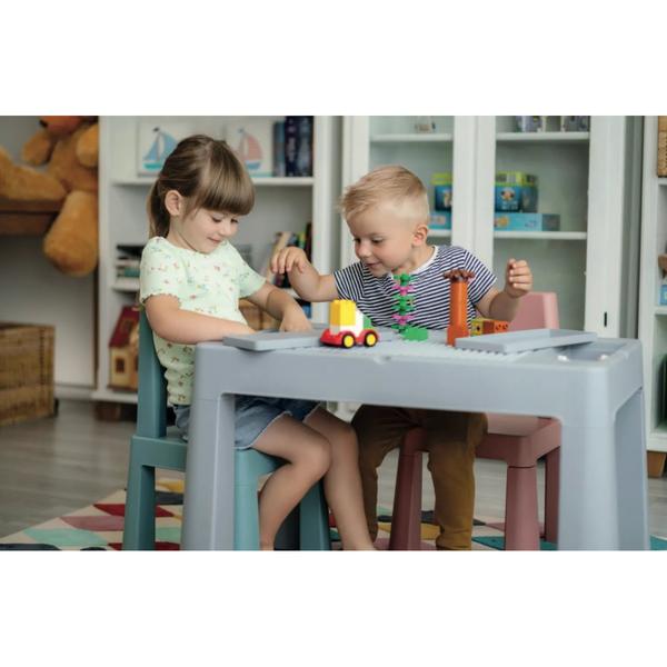 Комплект детской мебели Tega Baby Teggi Multifun Turquoise-grey, стол и 2 стульчика, серый с бирюзовым (TI-011-173) - Pampik - 3