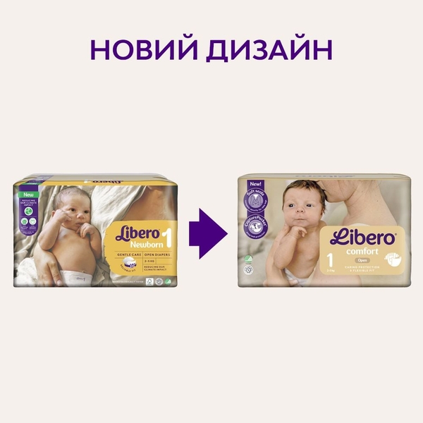 Підгузники на липучках Libero Comfort 1 (2-5 кг), 43 шт. - Pampik - 10