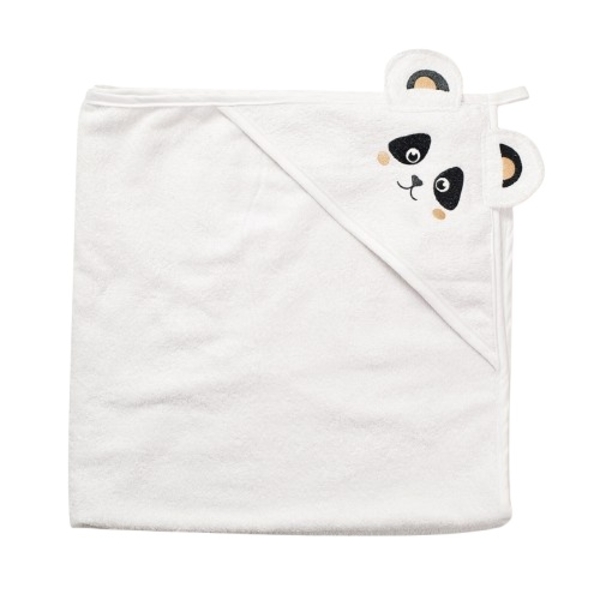 Рушник-куточок Twins Панда, 100x100 см, білий (1500-TANP-01) - Pampik