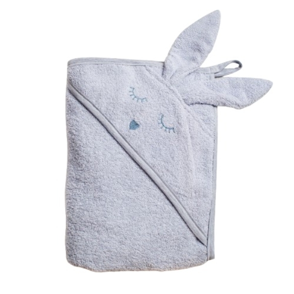 Рушник-куточок Twins Rabbit, 100x100 см, сірий (1500-TANК-10) - Pampik