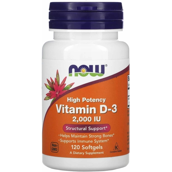 Вітамін NOW Foods Vitamin D3 2000 IU, 120 гелевих капсул - Pampik