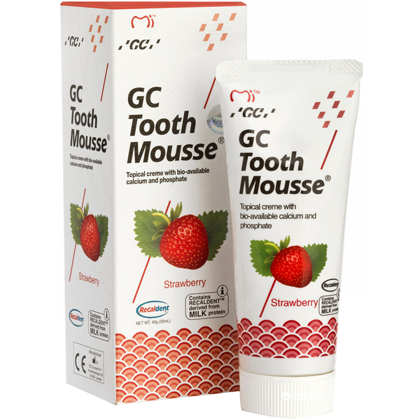Гель-крем для зубів GC Tooth Mousse, полуниця, 35 мл - Pampik