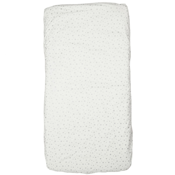 Простирадло на резинці Twins Dolce Insta Зірочка, бязь, 120x60 см, білий зі сріблом (6060-DI-01ss) - Pampik