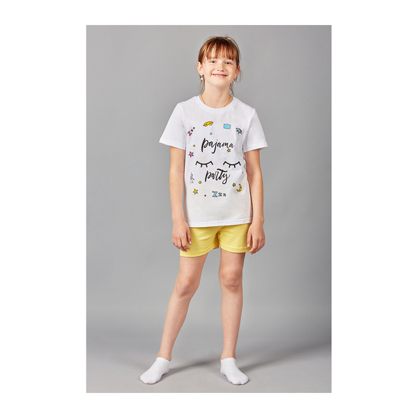 Піжама, що світиться Garnamama Neon PG Summer 140 Білий Жовтий (817146.9877329) - Pampik - 7