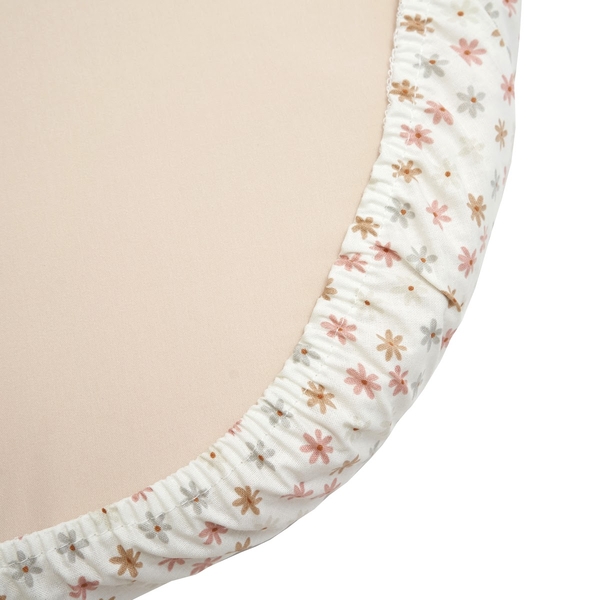 Простирадло на резинці Twins Be happy Квіточка, поплін преміум, 90x50 см, білий з принтом (6010-TBH-33) - Pampik - 2