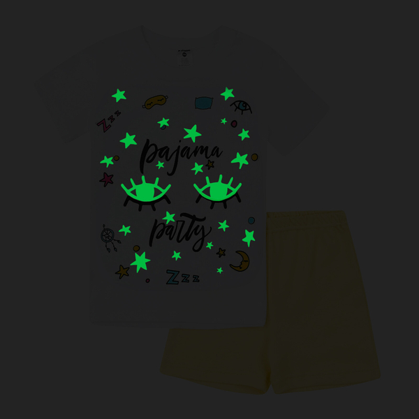 Піжама, що світиться Garnamama Neon PG Summer 140 Білий Жовтий (817146.9877329) - Pampik - 2