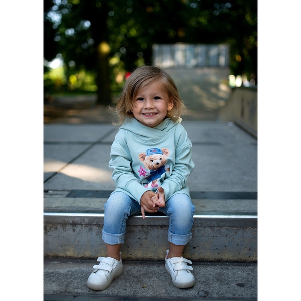 Худи Ceba Baby Fluffy Puffy Teddy Bears Lizzy, 24-36 мес., мятный (W-862-132-685) - Pampik - 4