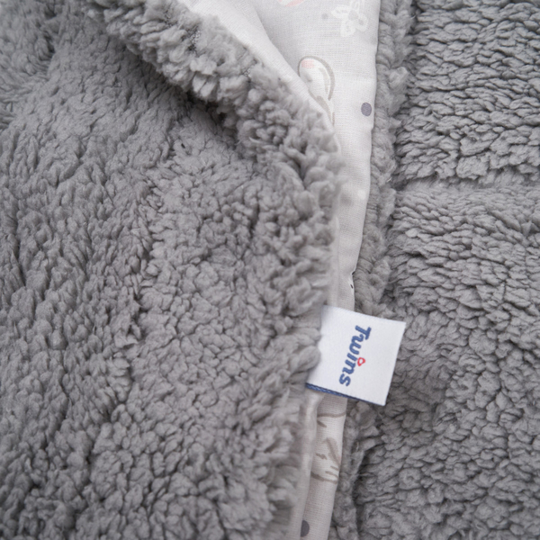 Плед Twins Teddy, 100х80 см, сірий (1424-TT-10) - Pampik - 4