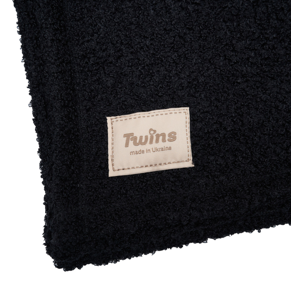 Плед Twins Каракуль, велюр, 95x90 см, чорний (141124-TDS-13) - Pampik - 5