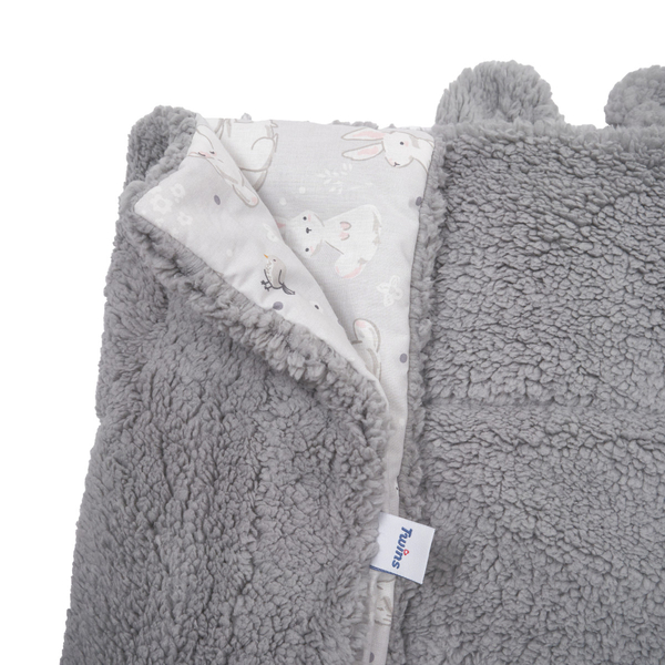 Плед Twins Teddy, 100х80 см, сірий (1424-TT-10) - Pampik - 3