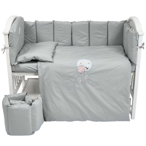 Постільний комплект Babycentre & Twins Welcome to the world, 6 елементів, сірий (4012-BTWW-10) - Pampik - 2