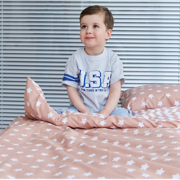 Комплект постільної білизни Twins Star, полуторний, 4 предмети, зигзаг теракотовий (1155-TPS-17) - Pampik - 11