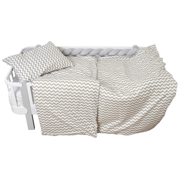 Комплект постільної білизни Twins Star, полуторний, 4 предмети, зигзаг бежевий (1155-TPS-02) - Pampik