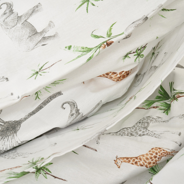 Комплект постільної білизни Twins Safari, полуторний, 4 предмети, білий з принтом (1175-TPS-10) - Pampik - 3