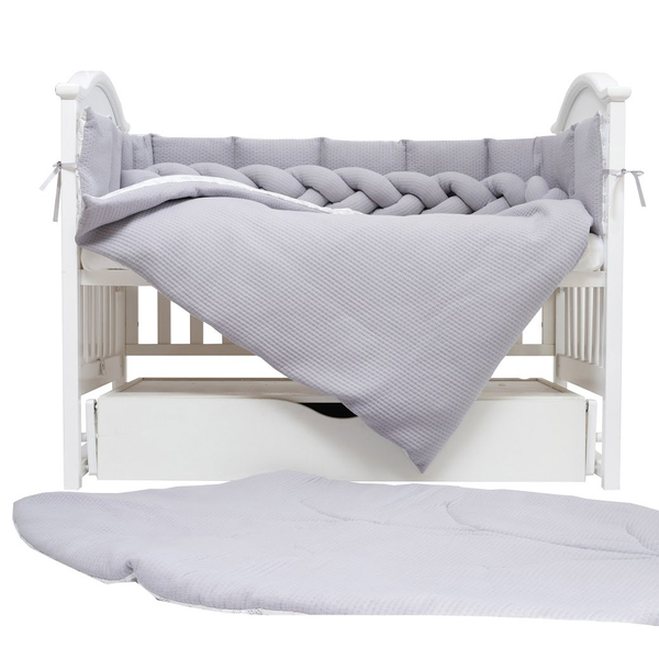 Постельный комплект Twins Cotton, 7 элементов, серый (4077-TC-10) - Pampik - 3