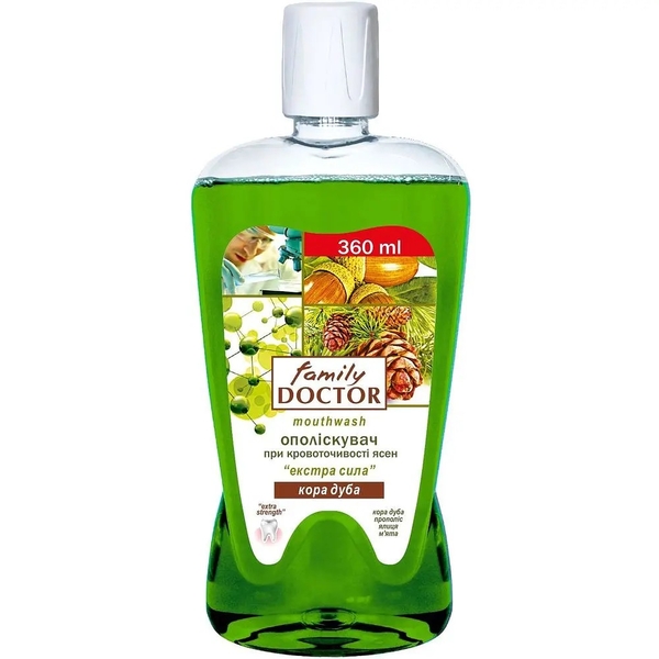 Ополіскувач при кровоточивості ясен Family Doctor Кора дуба, 250 мл - Pampik
