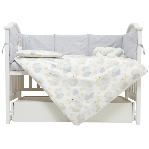 Постільний комплект Twins Fluffy Puffy, 7 елементів, bear grey (4076-TFP-10B) - Pampik