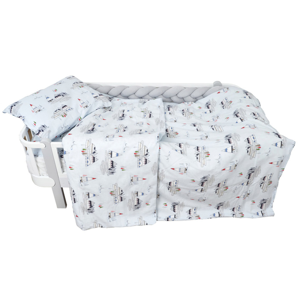 Комплект постільної білизни Twins Soft для хлопчика, полуторний, фланель, 4 предмети, білий з принтом (1115-TPS-25) - Pampik - 5