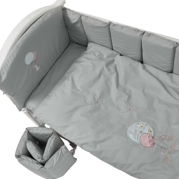 Постільний комплект Babycentre & Twins Welcome to the world, 6 елементів, сірий (4012-BTWW-10) - Pampik - 3