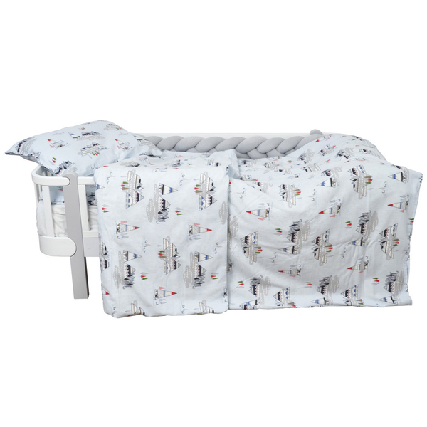 Комплект постільної білизни Twins Soft для хлопчика, полуторний, фланель, 4 предмети, білий з принтом (1115-TPS-25) - Pampik - 6