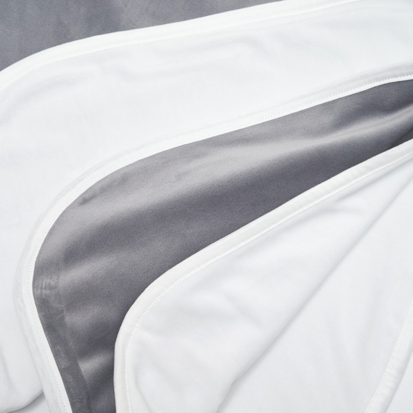 Плед Twins, велюр Double soft, 90x90 см, сірий (1411-TDS-10) - Pampik - 2