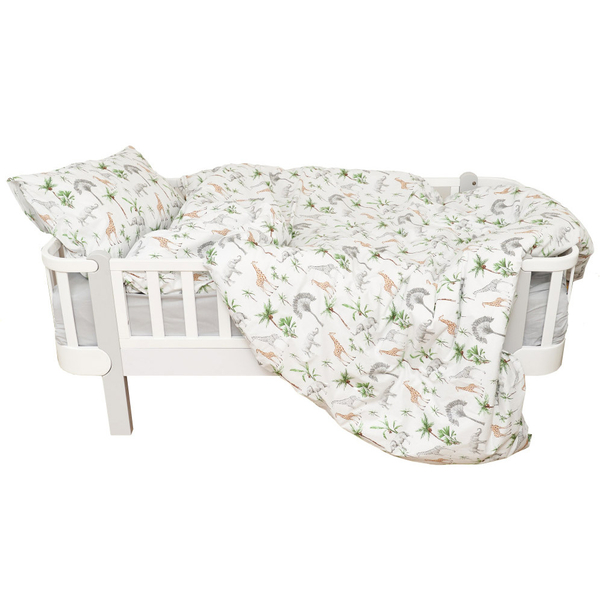 Комплект постільної білизни Twins Safari, полуторний, 4 предмети, білий з принтом (1175-TPS-10) - Pampik