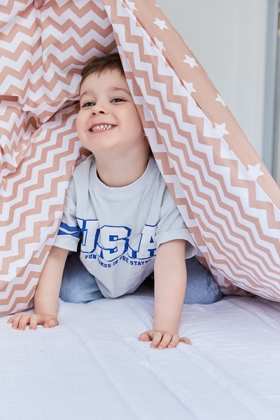 Комплект постільної білизни Twins Star, полуторний, 4 предмети, зигзаг теракотовий (1155-TPS-17) - Pampik - 12