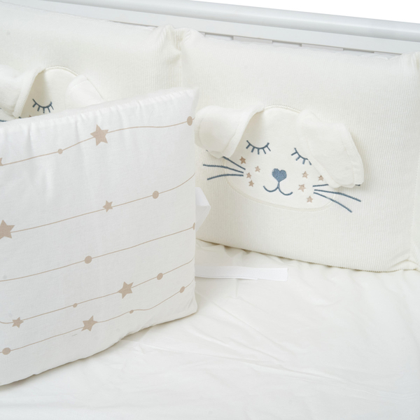 Постільний комплект Twins Кролик, 7 ел., молочний (4075-TК-202) - Pampik - 4