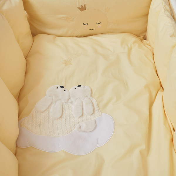 Постільний комплект Babycentre & Twins Moonlight, 6 елементів, ванільний (4011-BTMO-05) - Pampik - 4