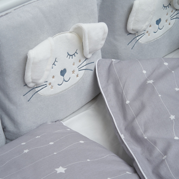 Постільний комплект Twins Кролик, 7 ел., сірий (4075-TК-10) - Pampik - 2