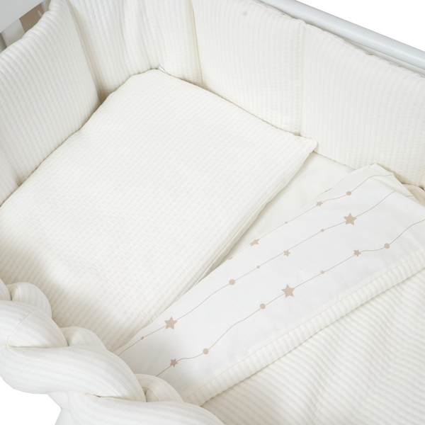 Постільний комплект Twins Cotton, 7 елементів, молочний (4077-TC-202) - Pampik - 4