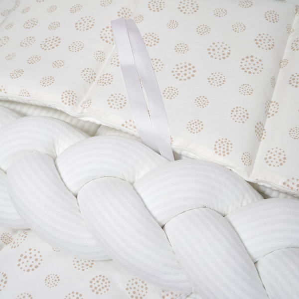 Постільний комплект Twins Cotton, 7 елементів, білий (4077-TC-01) - Pampik - 6