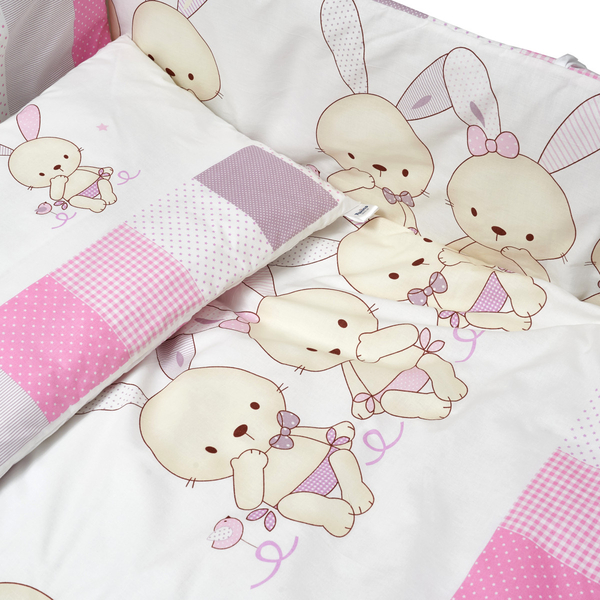 Постільний комплект Twins Dolce Друзі зайчики, 7 ел., рожевий (4060-D7-002) - Pampik - 3