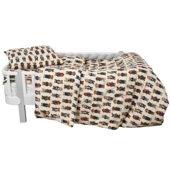 Комплект постільної білизни Twins Soft для хлопчика, полуторний, фланель, 4 предмети, білий з принтом (1115-TPS-25) - Pampik - 2