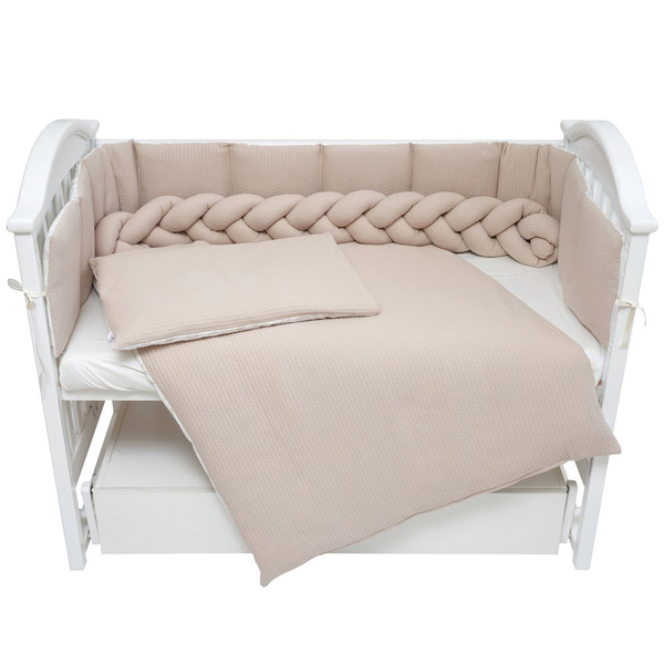 Постільний комплект Twins Cotton, 7 елементів, бежевий (4077-TC-02) - Pampik