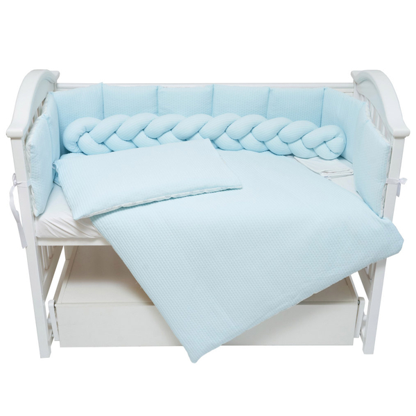 Постільний комплект Twins Cotton, 7 елементів, блакитний (4077-TC-04) - Pampik