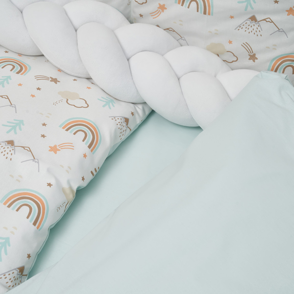 Постільний комплект Twins Rainbow, 7 елементів, ментоловий (4073-TR-14) - Pampik - 2