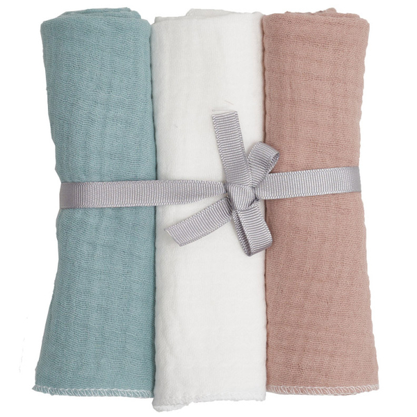 Серветки дитячі Twins, муслін 4-шаровий, 30х30 см, 3 шт, multicolor (1602-СTM3-20) - Pampik