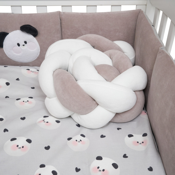 Постільний комплект Twins Panda, 7 елементів, сірий (4075-TP-10N) - Pampik - 5